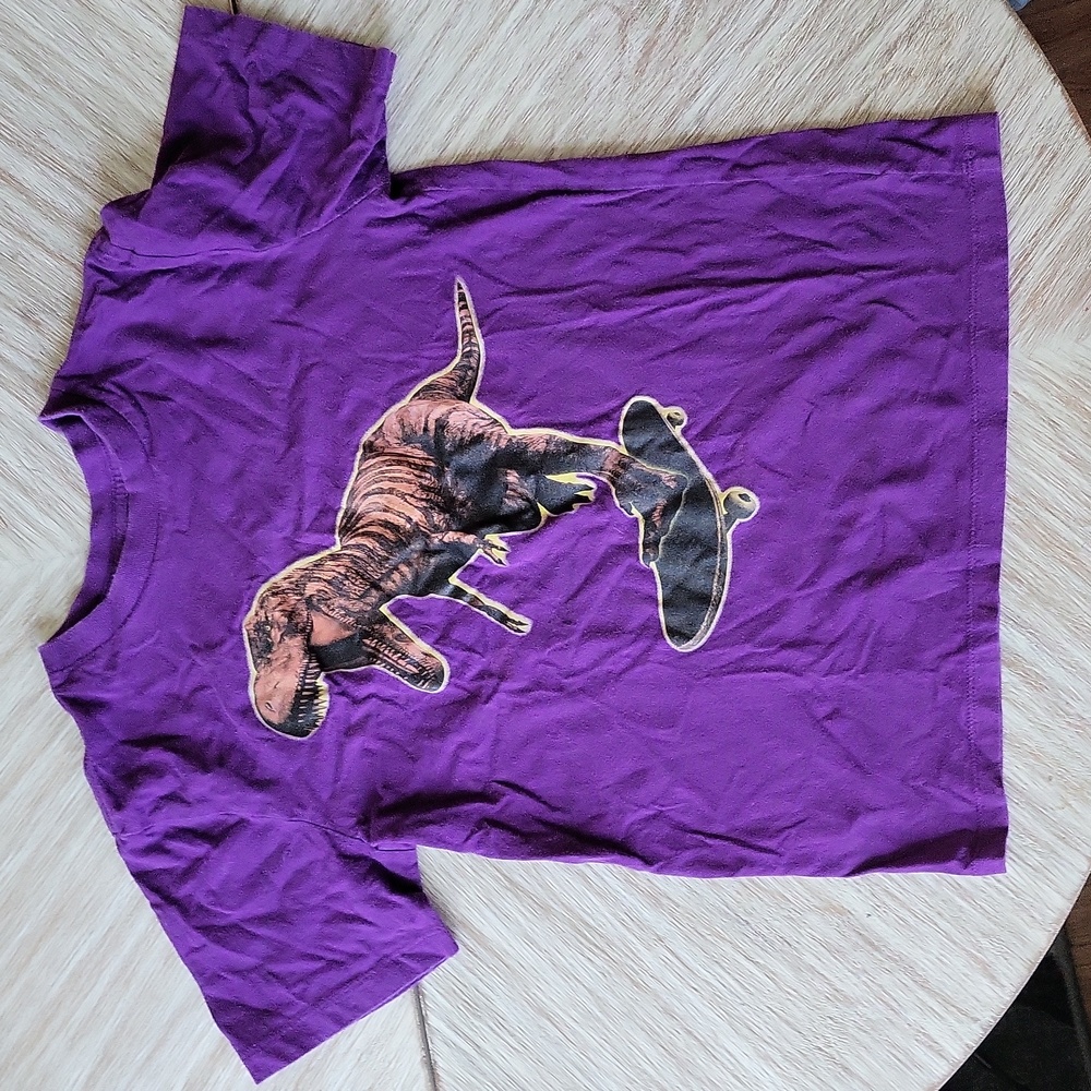 Skateboarding t-rex boys tee shirt